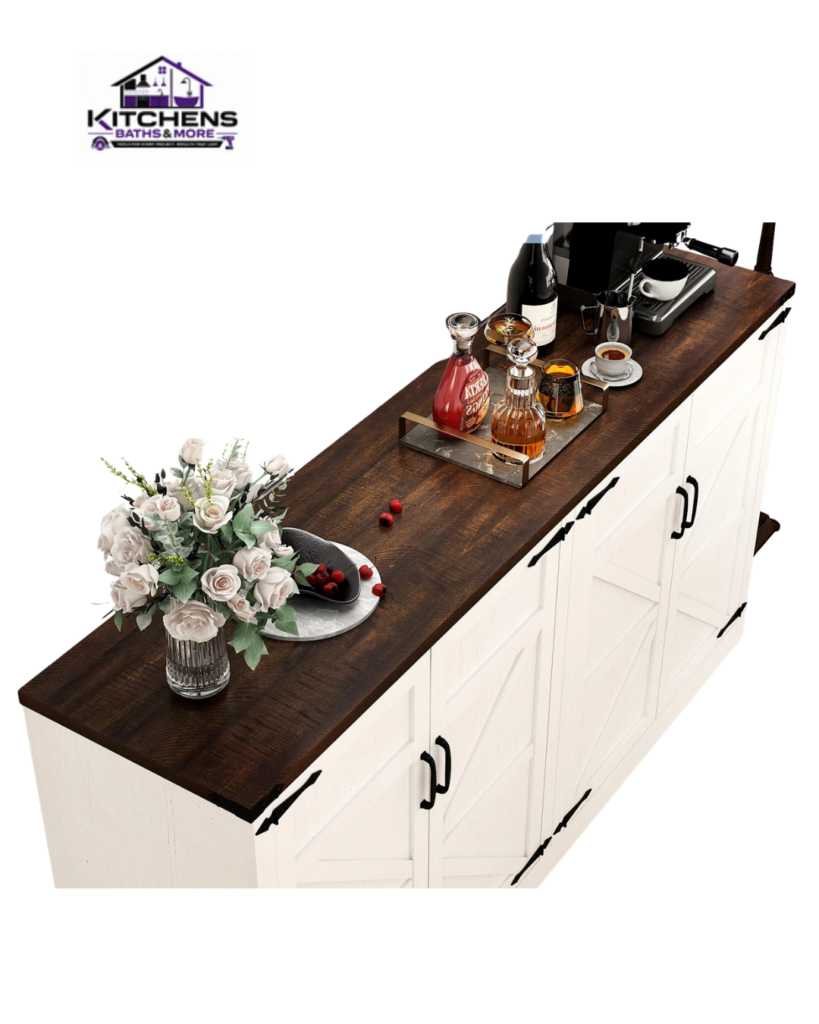 Kitchens Baths & More 65 inch farmhouse sideboard cabinet
