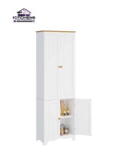 Freestanding 72-inch kitchen pantry cabinet with hidden storage