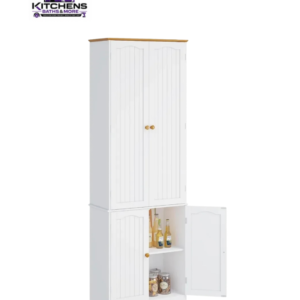 Freestanding 72-inch kitchen pantry cabinet with hidden storage